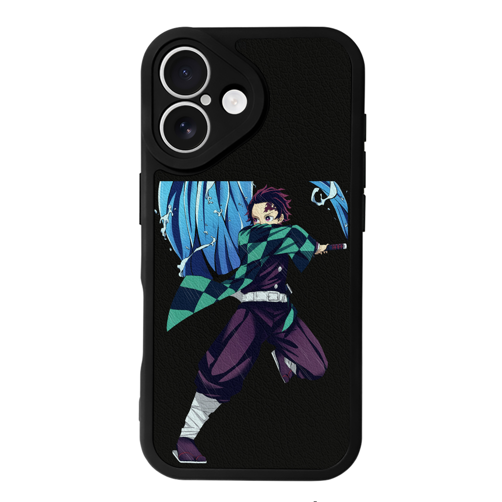 （画像用） 鬼滅の刃 竈門 炭治郎／かまど たんじろう Kamado Tanjirou 【iPhone 16シリーズ対応】シリコンスマホケース（レザー調） 材質：シリコン
